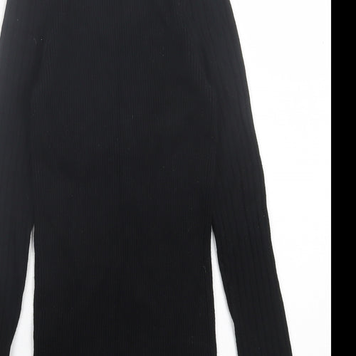 New Look Womens Black Crew Neck  Viscose Pullover Jumper Size 10
