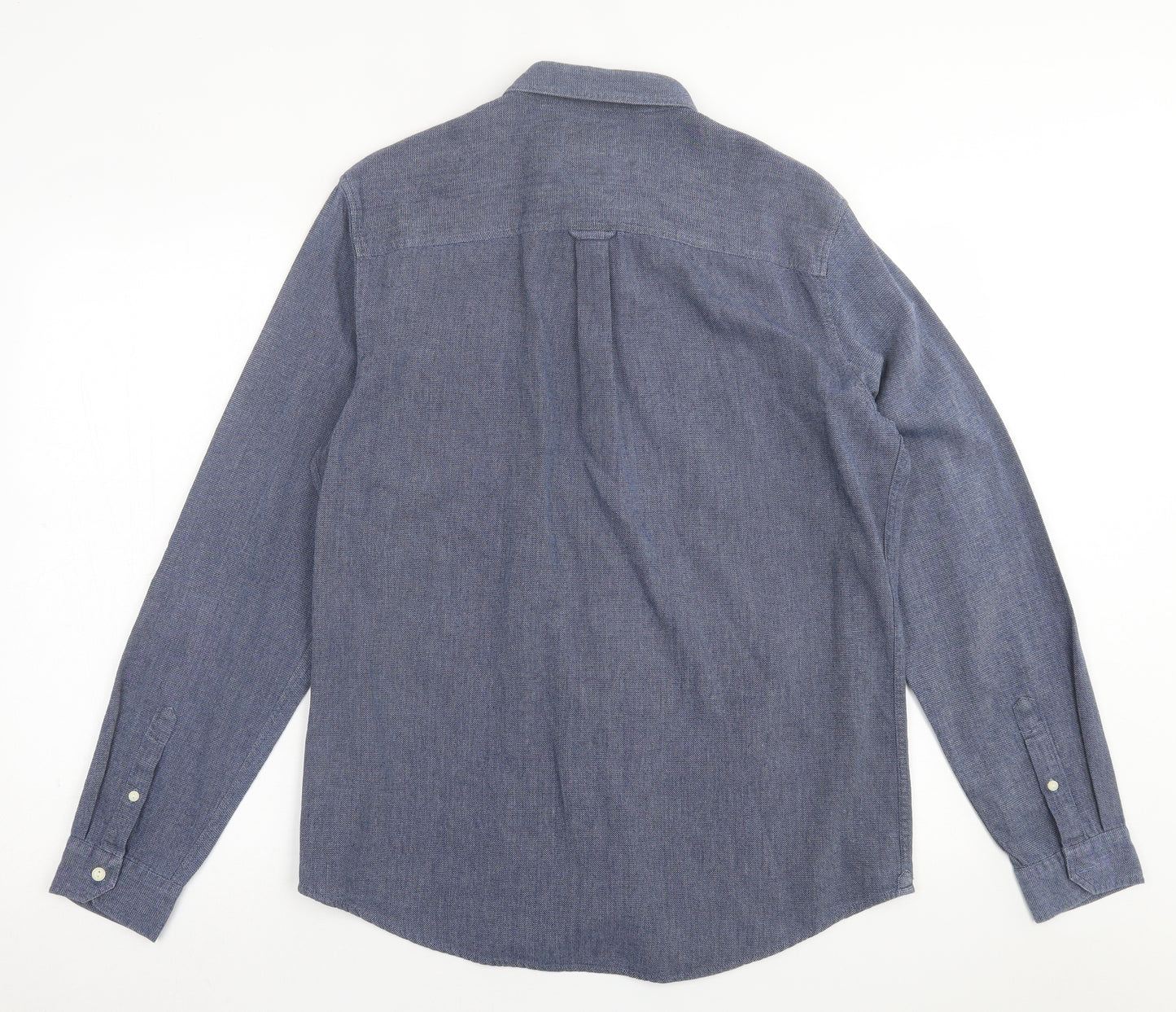 NEXT Mens Blue  Cotton  Button-Up Size M Collared Button