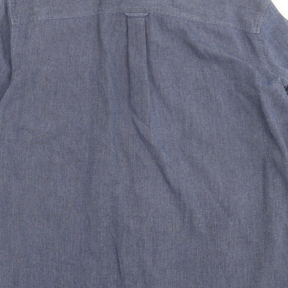 NEXT Mens Blue  Cotton  Button-Up Size M Collared Button