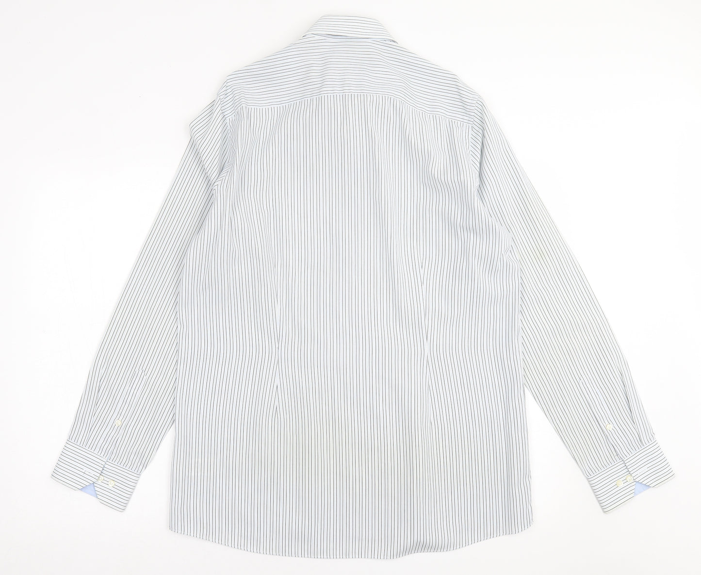 NEXT Mens White Striped Cotton  Dress Shirt Size 16.5 Collared Button