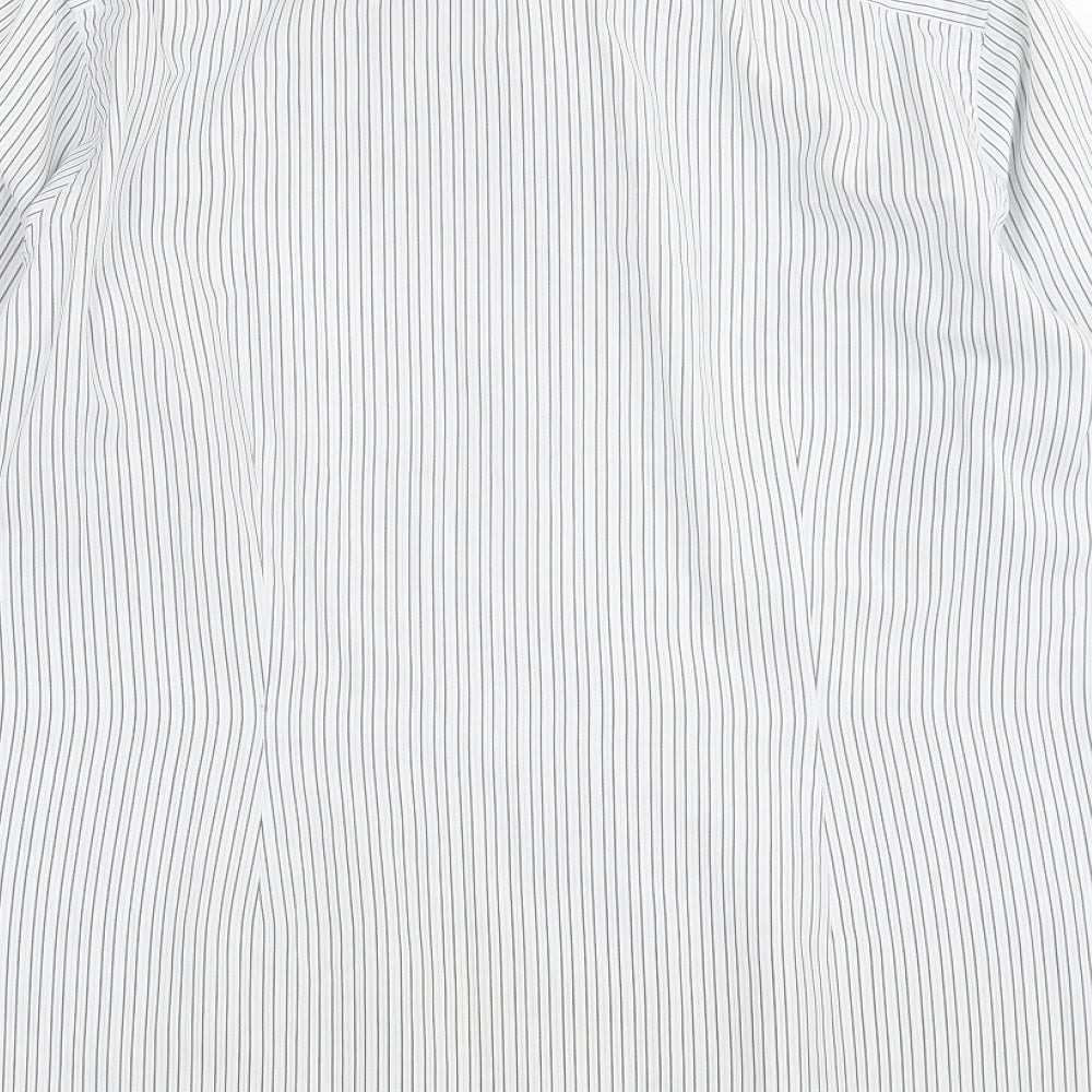 NEXT Mens White Striped Cotton  Dress Shirt Size 16.5 Collared Button