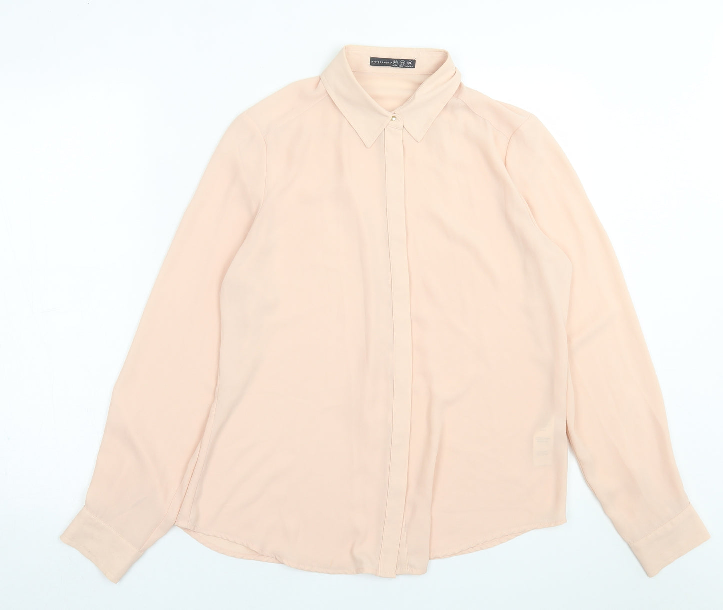 Atmosphere Womens Pink  Polyester Basic Button-Up Size 14 Collared