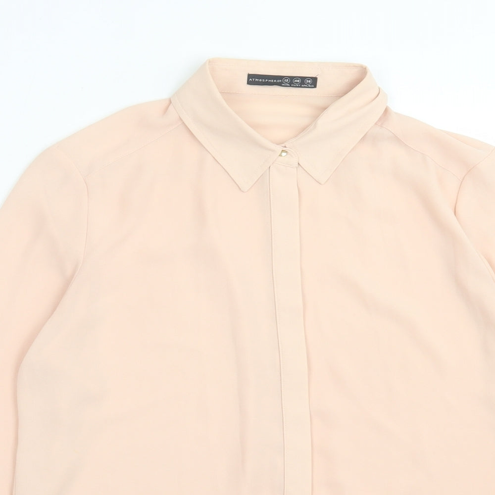 Atmosphere Womens Pink  Polyester Basic Button-Up Size 14 Collared