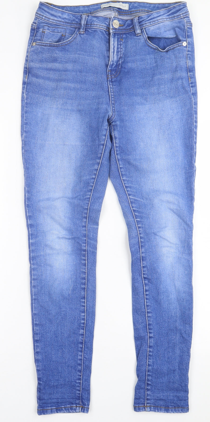 George Womens Blue  Cotton Skinny Jeans Size 12 L29 in Regular Button
