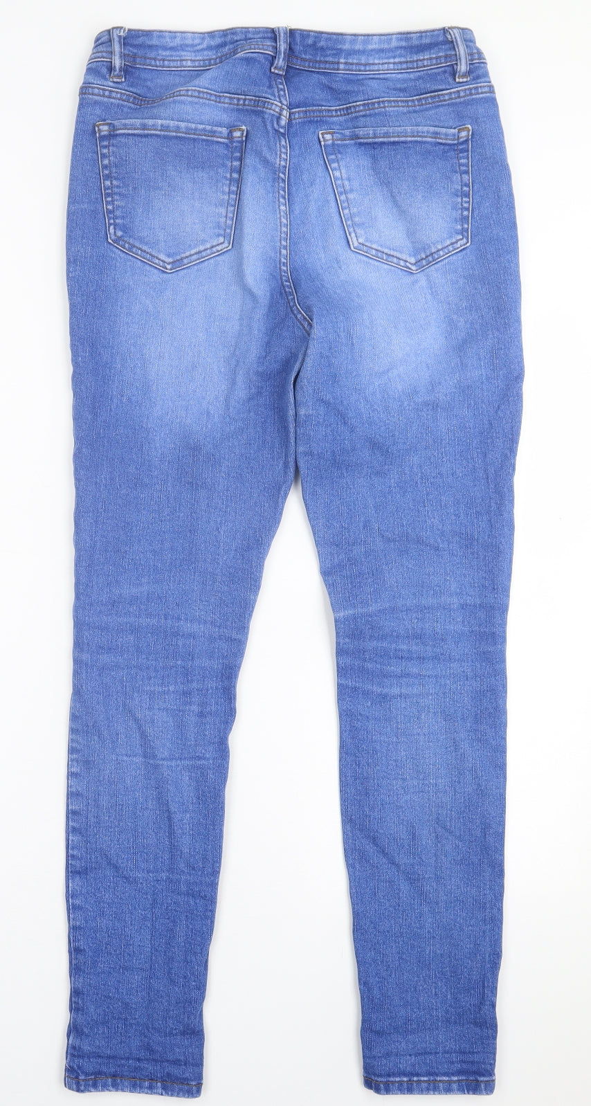 George Womens Blue  Cotton Skinny Jeans Size 12 L29 in Regular Button