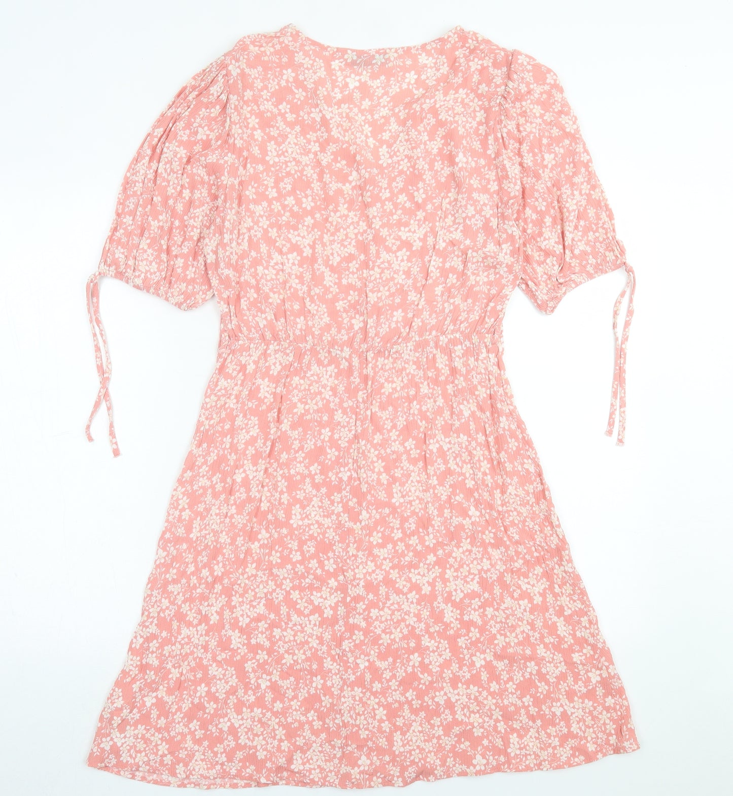 F&F Womens Pink Floral Viscose A-Line  Size 10  V-Neck Pullover