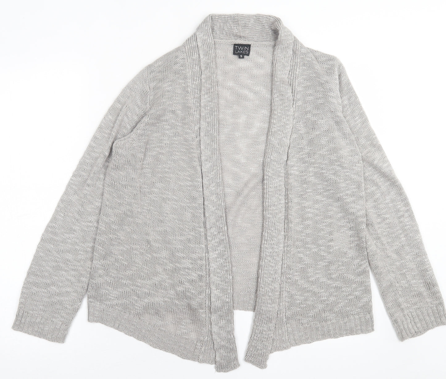 twin lakes Womens Grey V-Neck  Acrylic Cardigan Jumper Size S