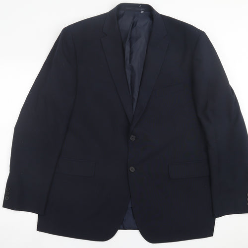 Racing Green Mens Blue  Polyester Jacket Suit Jacket Size 44