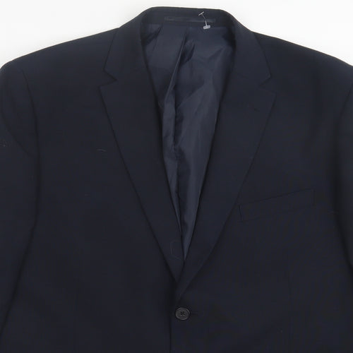 Racing Green Mens Blue  Polyester Jacket Suit Jacket Size 44