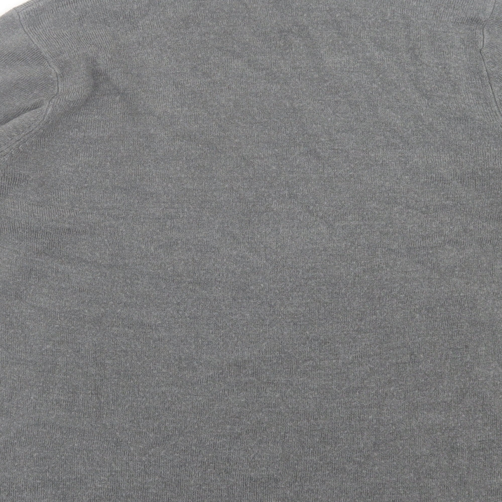 Classic Womens Grey Crew Neck  Acrylic Pullover Jumper Size 14