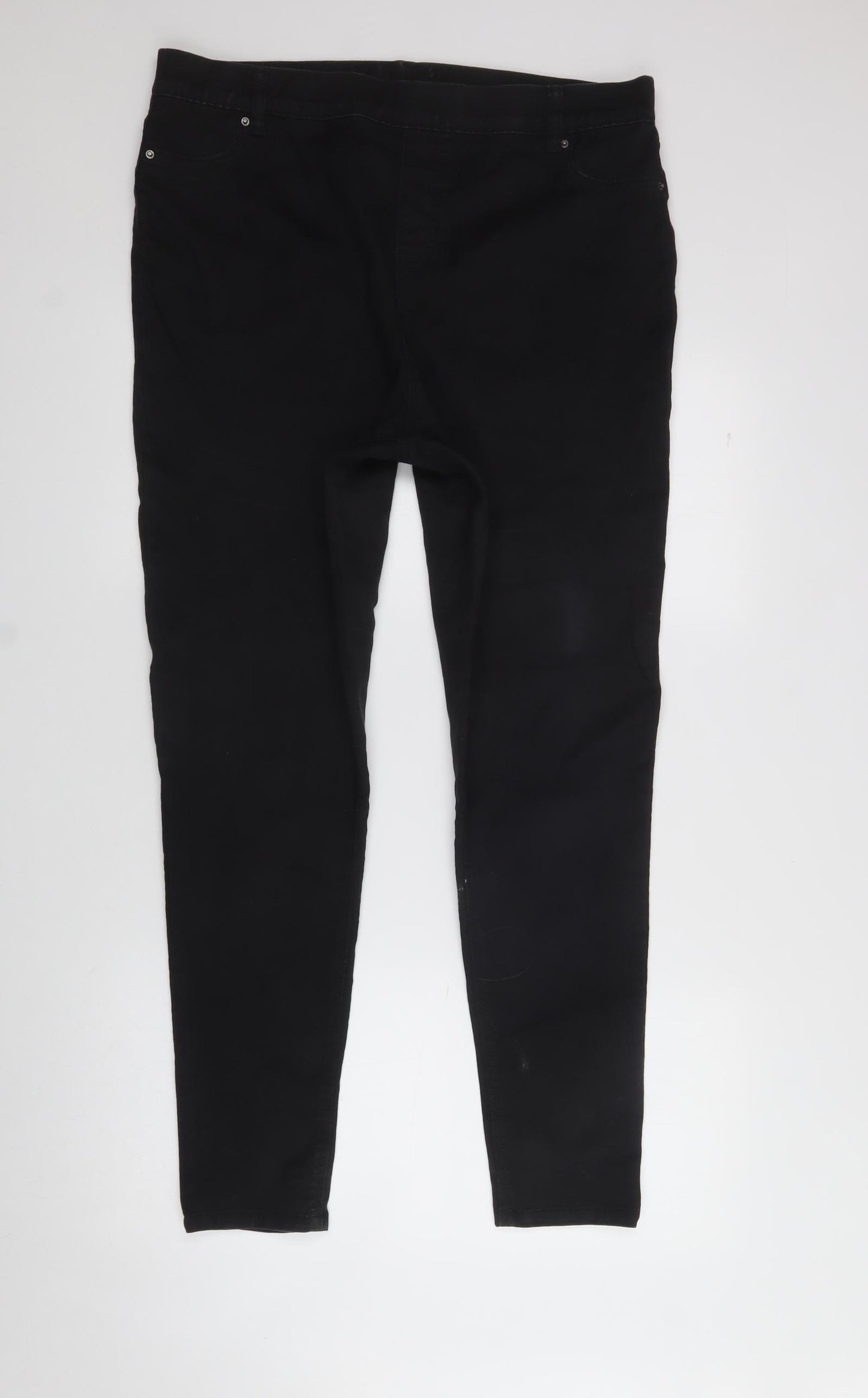 F&F Womens Black  Cotton Trousers  Size 18 L27.5 in Regular
