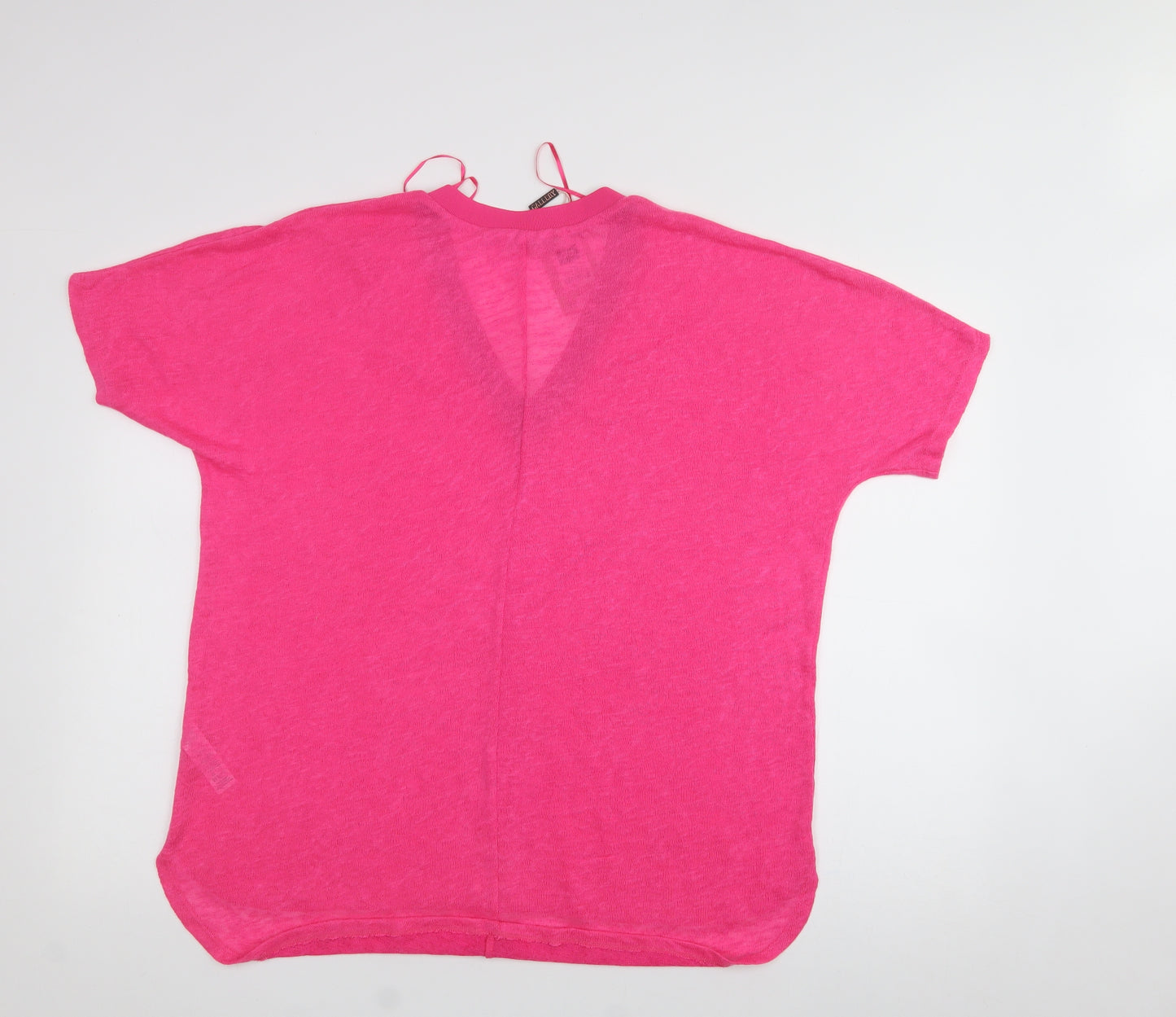 Gallery  Womens Pink  Polyester Jersey T-Shirt Size L V-Neck