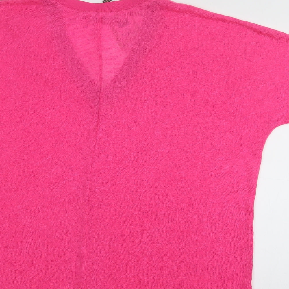 Gallery  Womens Pink  Polyester Jersey T-Shirt Size L V-Neck