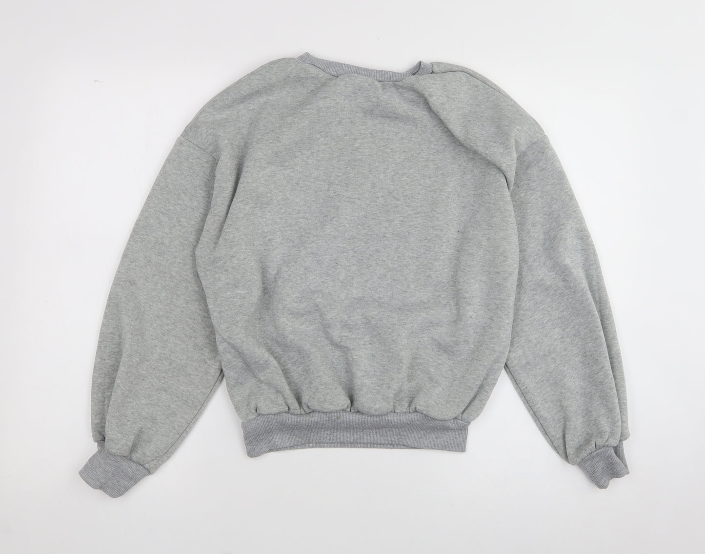 SheIn Womens Grey  Polyester Henley Sweatshirt Size S