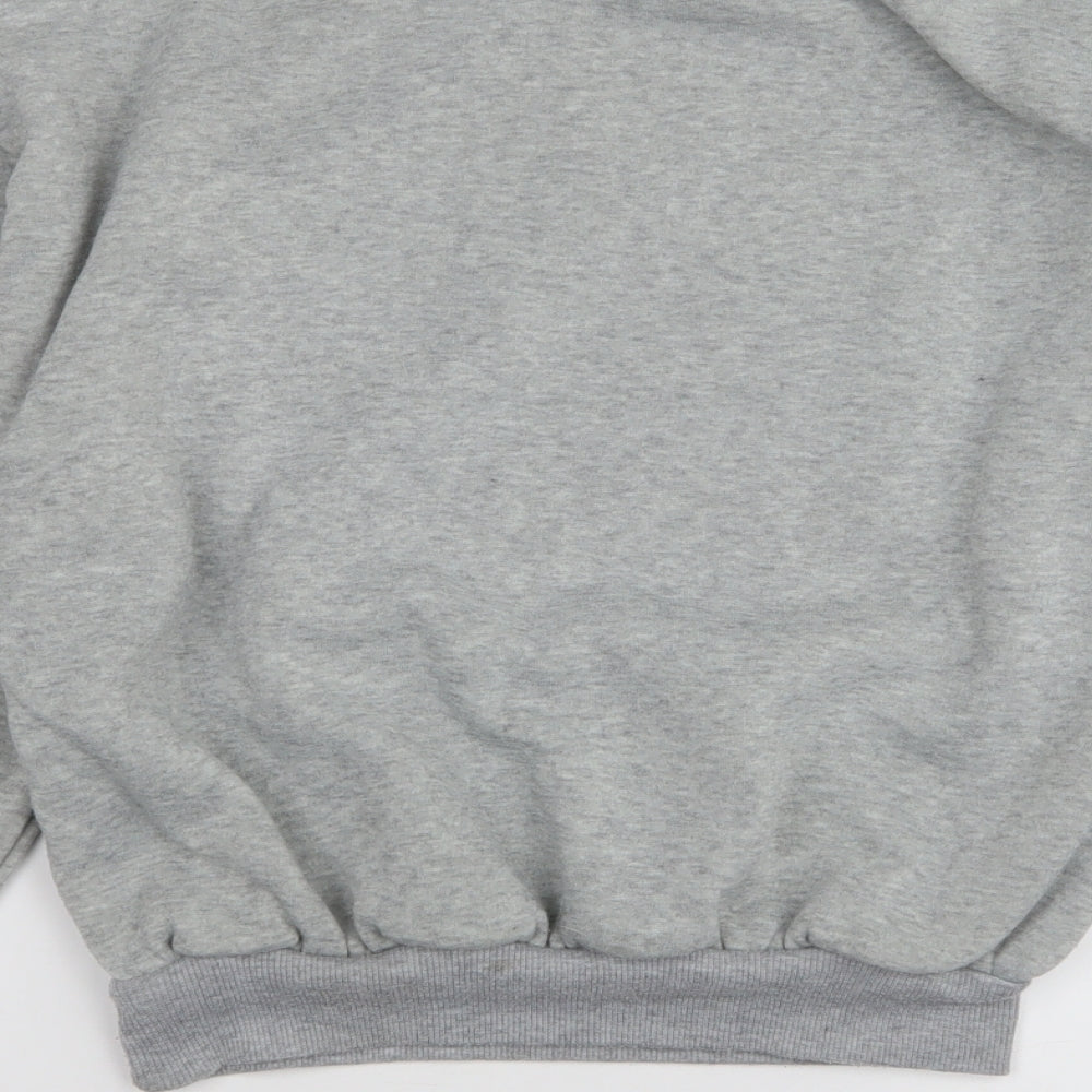 SheIn Womens Grey  Polyester Henley Sweatshirt Size S