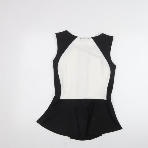 Exhibit  Womens Black  Polyester Basic T-Shirt Size 10 Scoop Neck