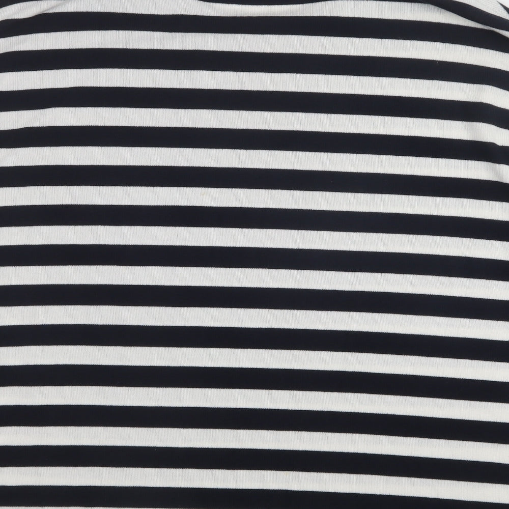 George Womens White Striped Polyester Pullover Sweatshirt Size 22