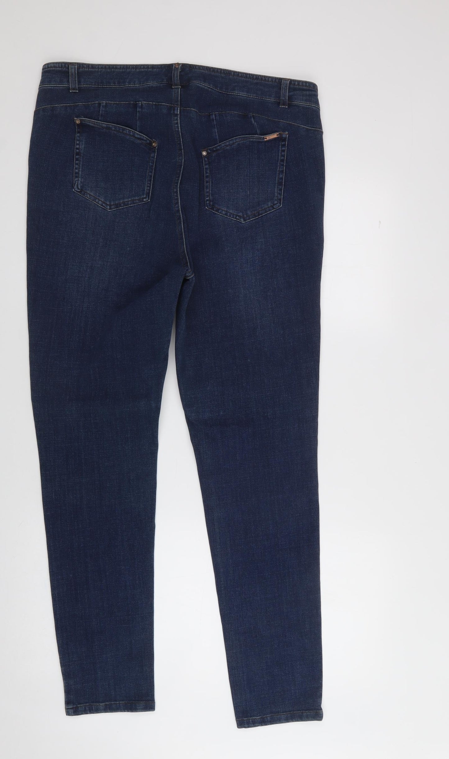 infinity 4 way stretch  Womens Blue  Cotton Trousers  Size 18 L28 in Regular Button