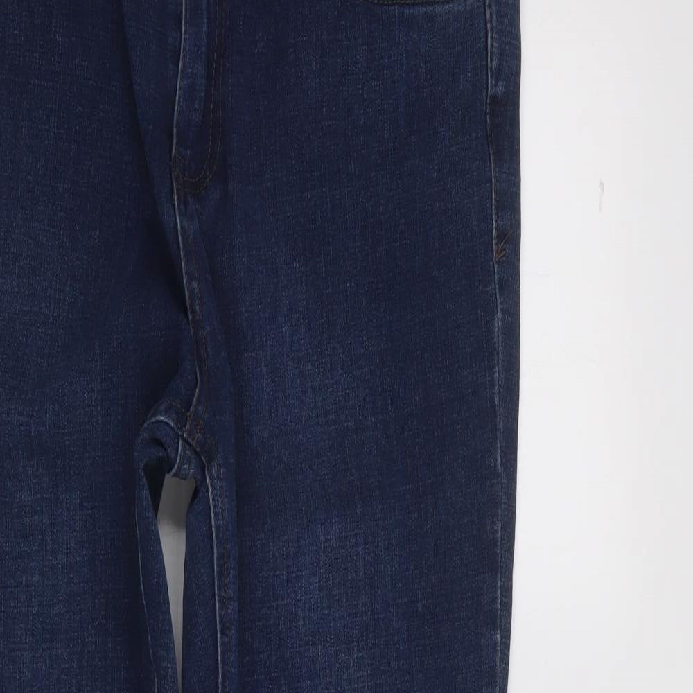 infinity 4 way stretch  Womens Blue  Cotton Trousers  Size 18 L28 in Regular Button