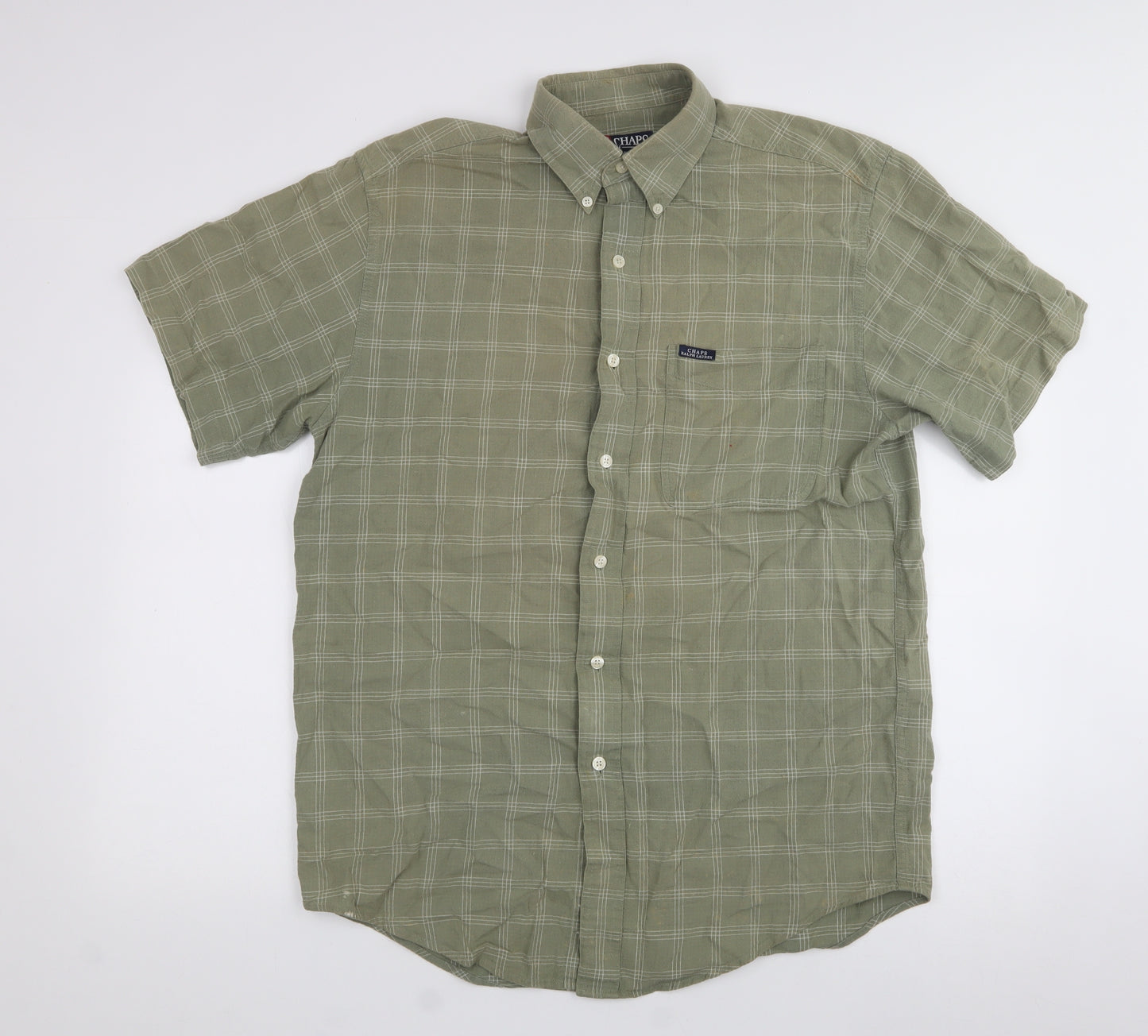 Ralph Lauren Mens Green Plaid 100% Cotton  Polo Size S Collared