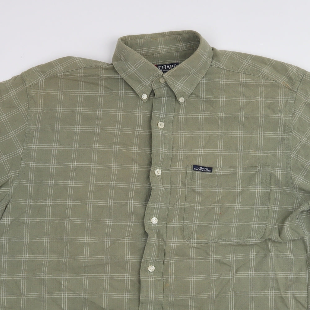 Ralph Lauren Mens Green Plaid 100% Cotton  Polo Size S Collared