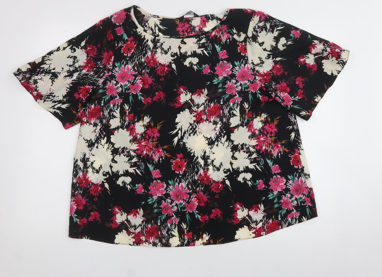 F&F Womens Multicoloured Fair Isle Polyester Basic Blouse Size 16 Crew Neck