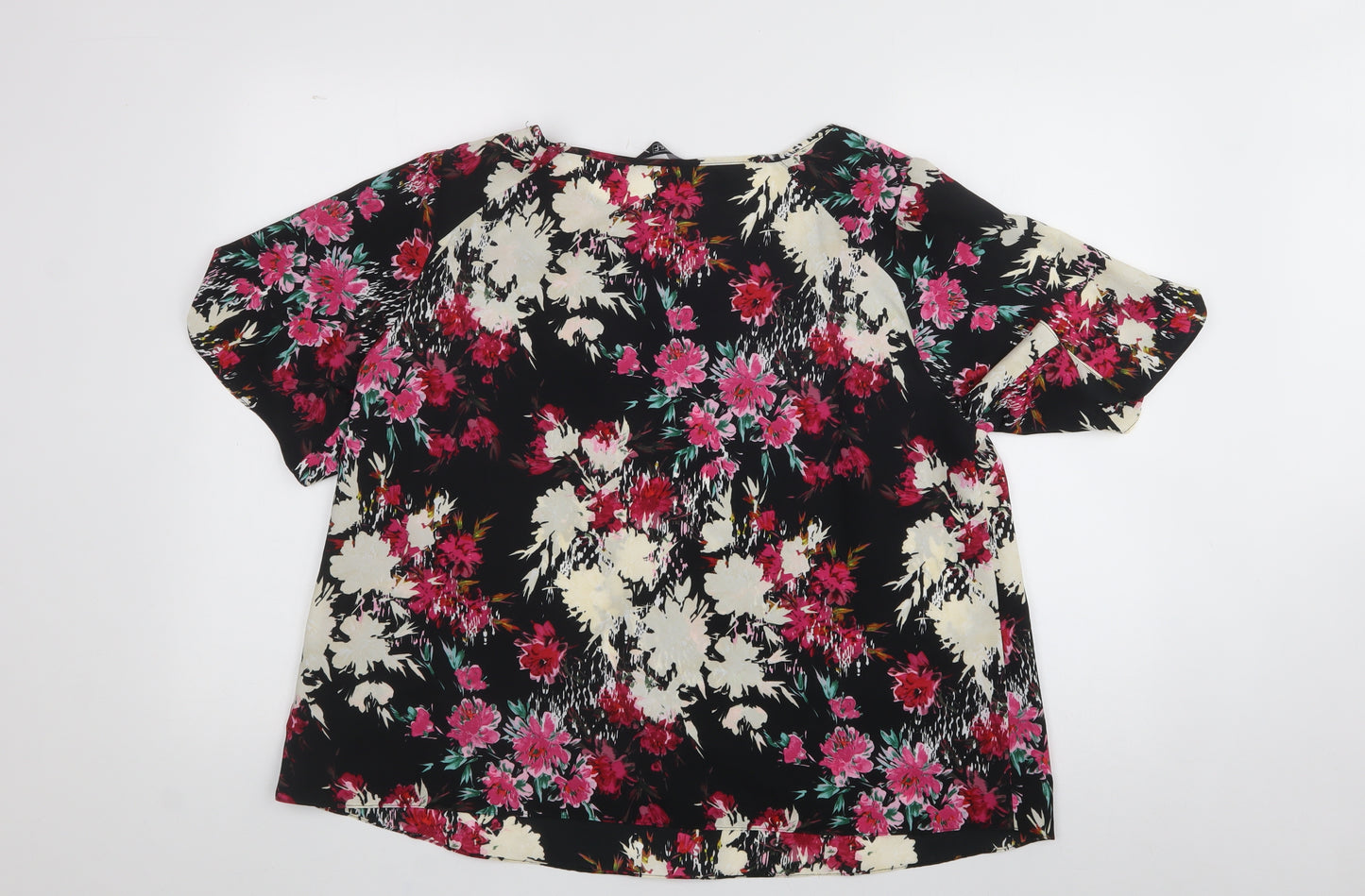 F&F Womens Multicoloured Fair Isle Polyester Basic Blouse Size 16 Crew Neck