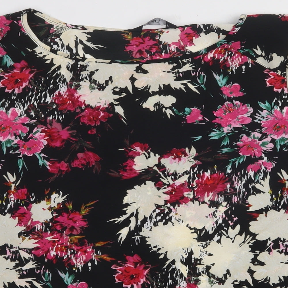 F&F Womens Multicoloured Fair Isle Polyester Basic Blouse Size 16 Crew Neck