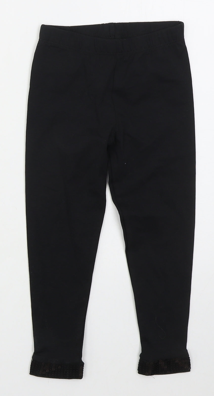Dunnes Girls Black  Cotton Carrot Trousers Size 3 Years  Regular