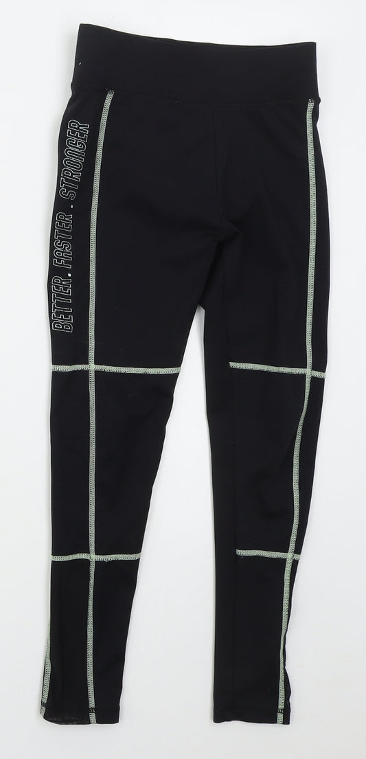 Dunnes Girls Black  Polyester Carrot Trousers Size 8-9 Years  Regular  - Better Faster Stronger