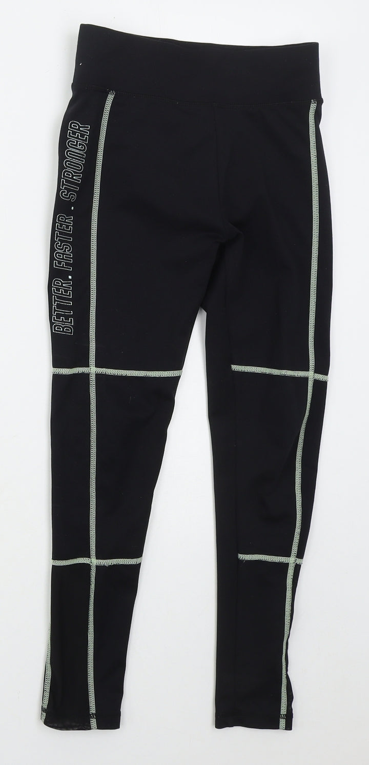 Dunnes Girls Black  Polyester Carrot Trousers Size 8-9 Years  Regular  - Better Faster Stronger