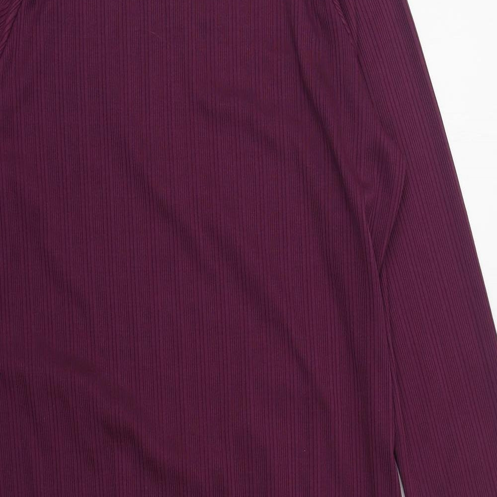River Island Womens Purple  Polyester Pencil Dress  Size 16  Mock Neck Pullover