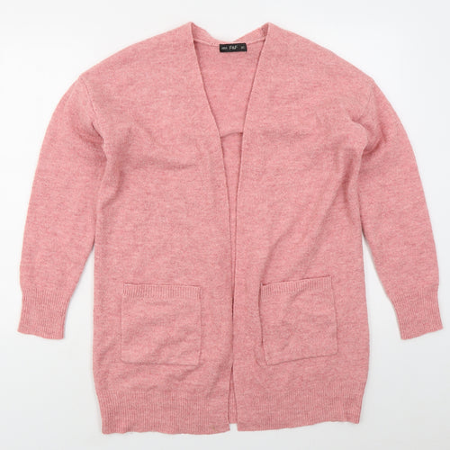 F&F Womens Pink V-Neck  Polyester Cardigan Jumper Size S