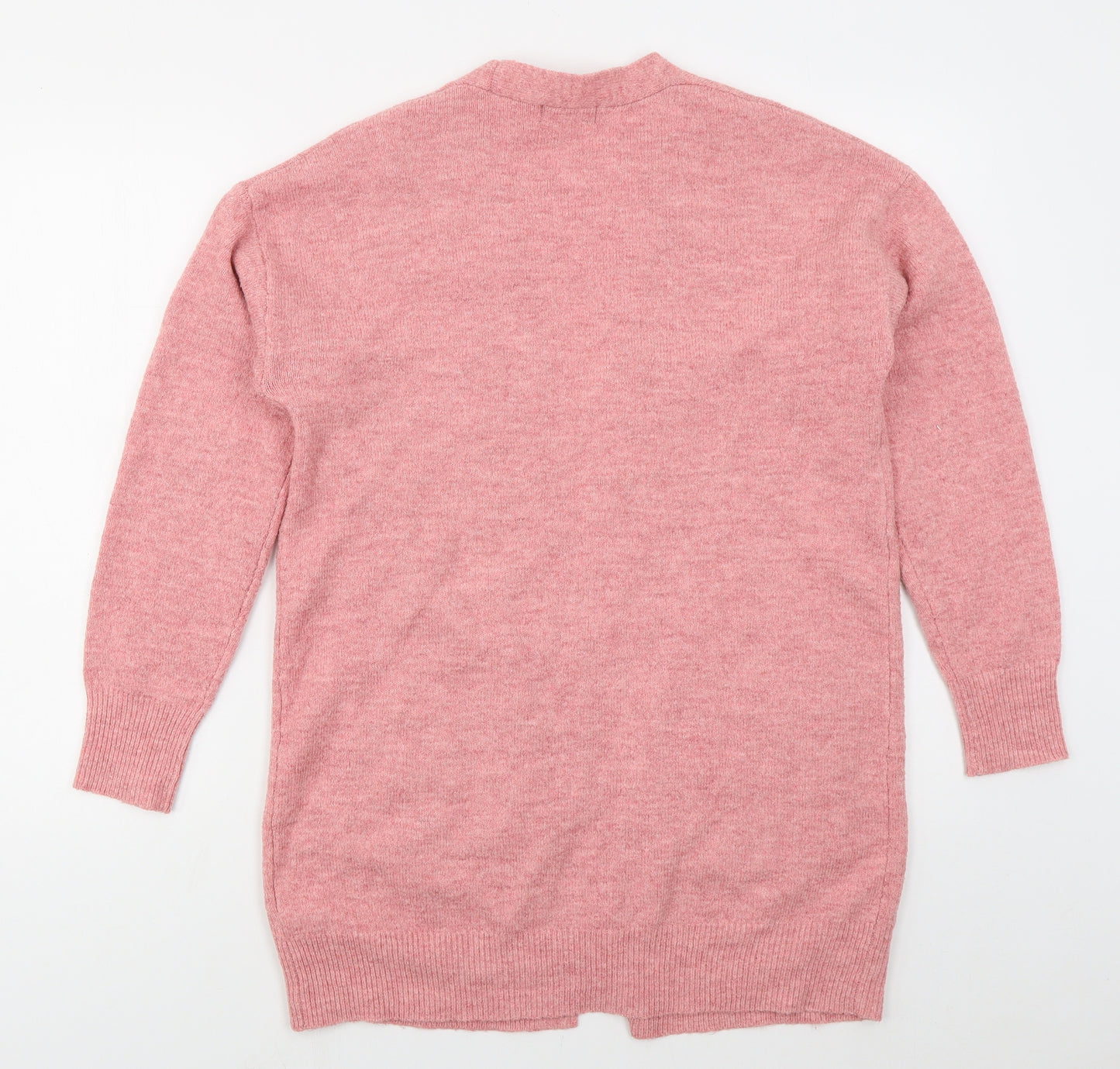 F&F Womens Pink V-Neck  Polyester Cardigan Jumper Size S