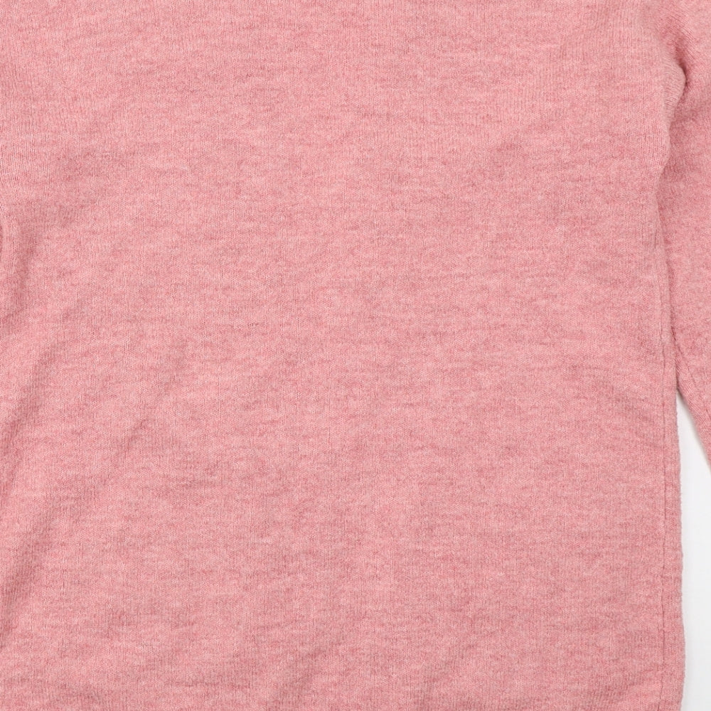 F&F Womens Pink V-Neck  Polyester Cardigan Jumper Size S