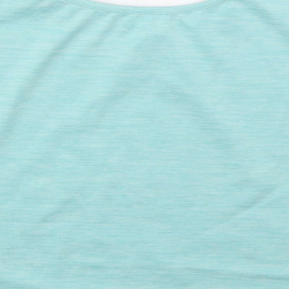Preworn Womens Blue  Polyester Cropped T-Shirt Size S Boat Neck - Can't Stop Moving