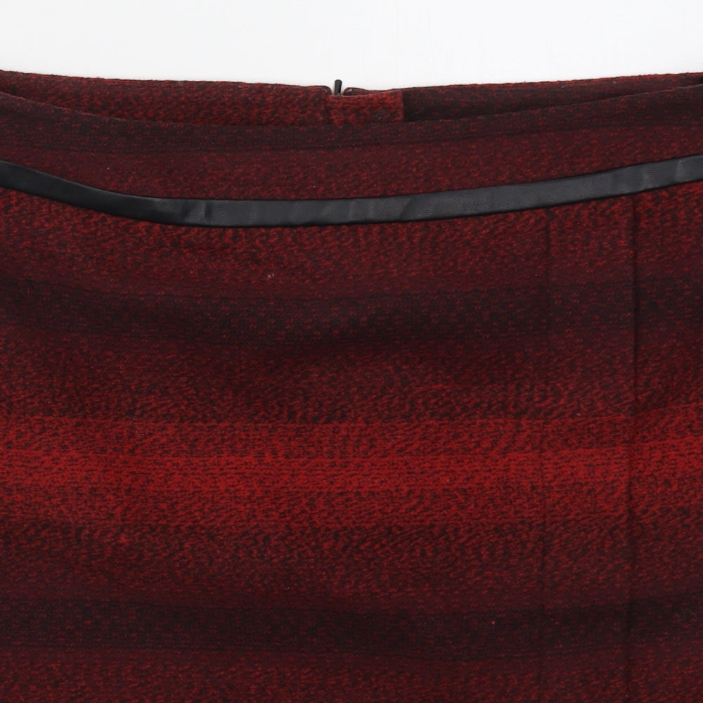 TU Womens Red  Polyester Mini Skirt Size 16   Zip