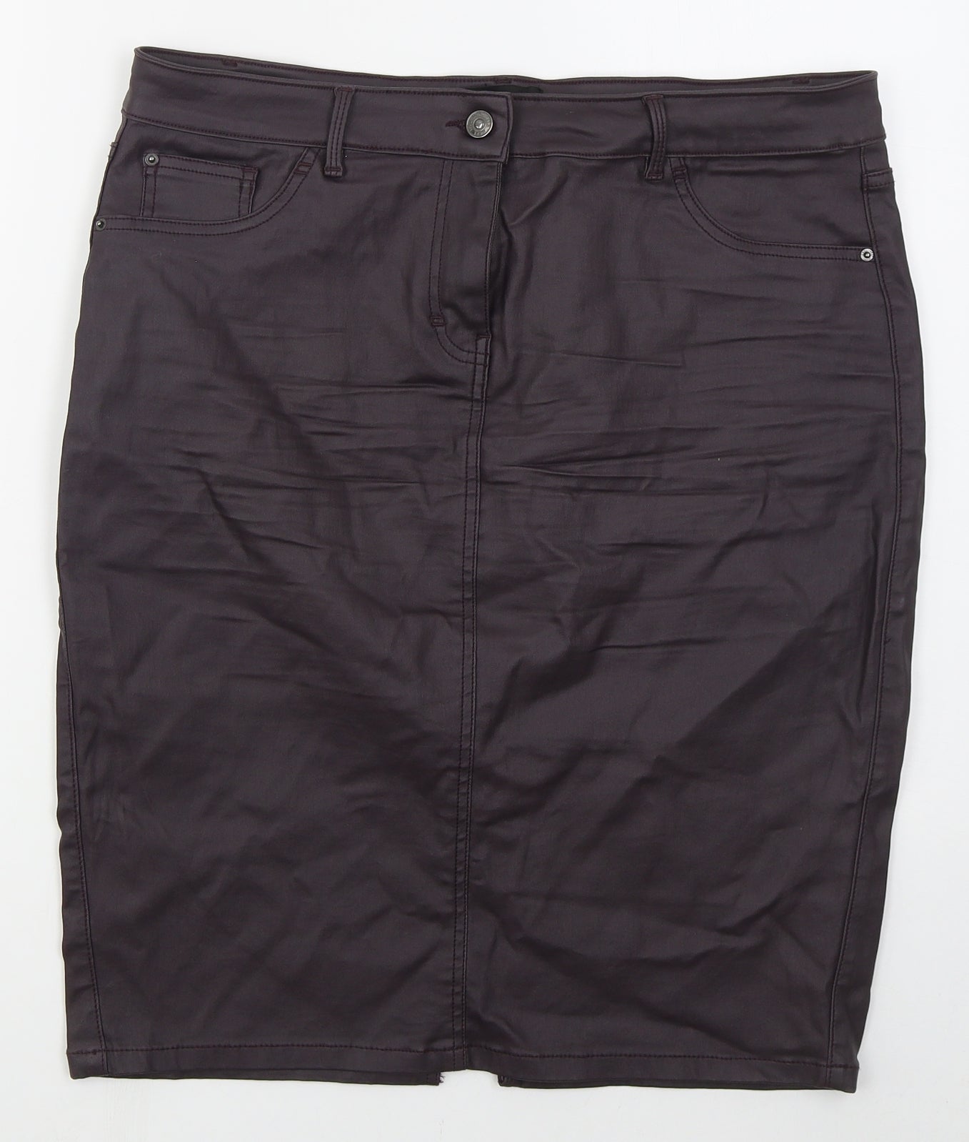 NEXT Womens Purple  Viscose Straight & Pencil Skirt Size 16   Button
