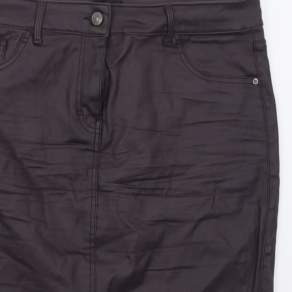 NEXT Womens Purple  Viscose Straight & Pencil Skirt Size 16   Button