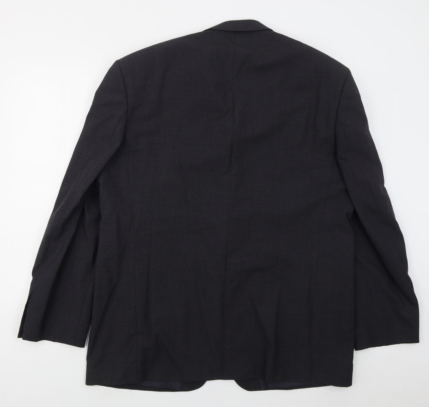 Label Mens Grey  Wool Jacket Suit Jacket Size 46