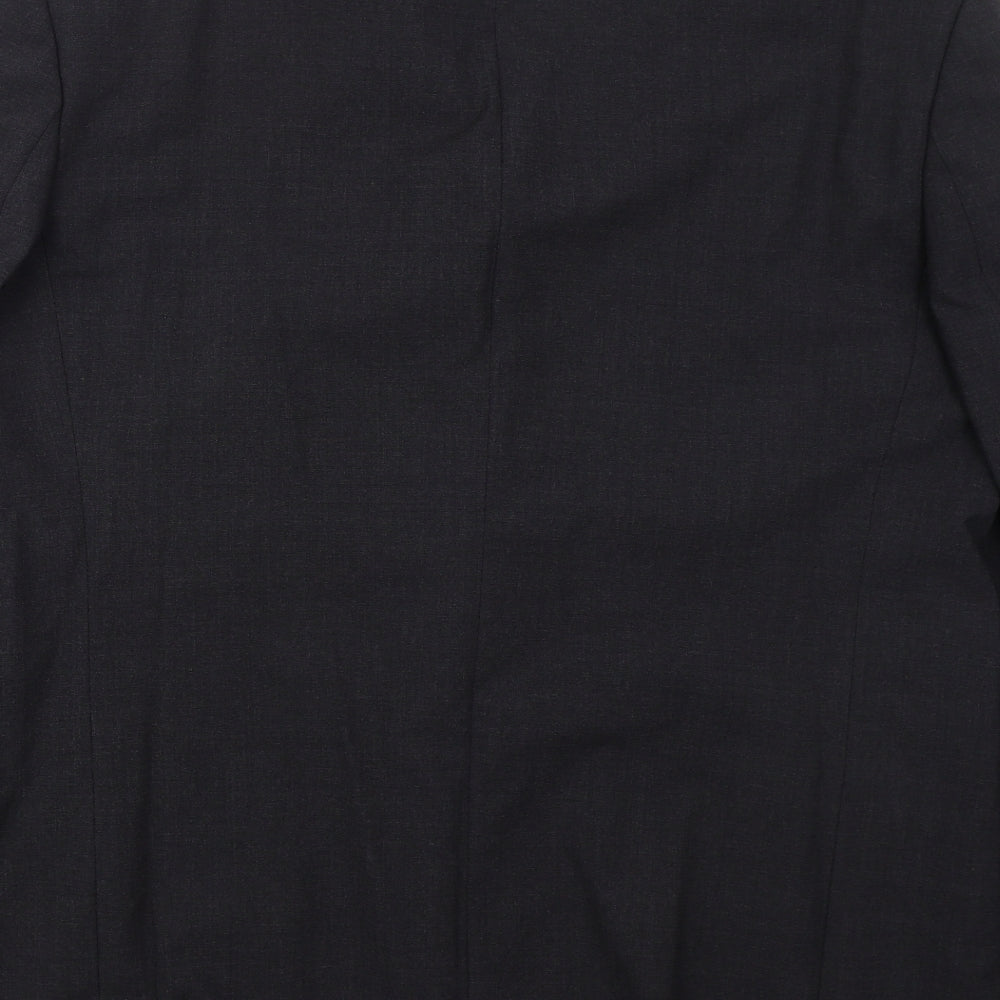 Label Mens Grey  Wool Jacket Suit Jacket Size 46