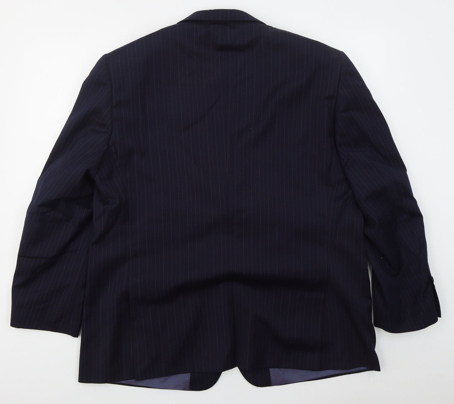 Brook Taverner Mens Blue Striped Polyester Jacket Suit Jacket Size 46