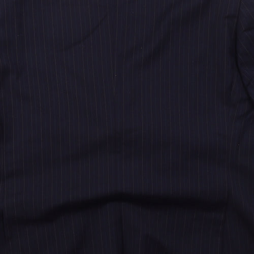 Brook Taverner Mens Blue Striped Polyester Jacket Suit Jacket Size 46