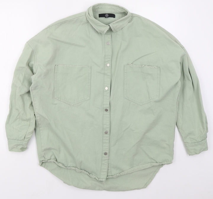Missguided Womens Green   Jacket  Size 6  Button - New York