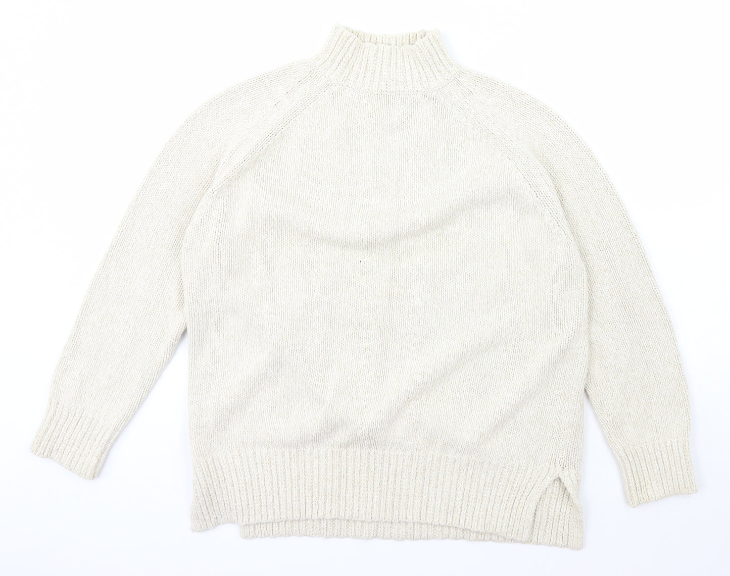 Marks and Spencer Womens Ivory High Neck  Silk Pullover Jumper Size 18
