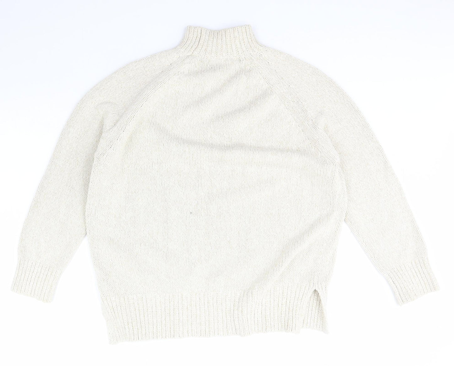 Marks and Spencer Womens Ivory High Neck  Silk Pullover Jumper Size 18