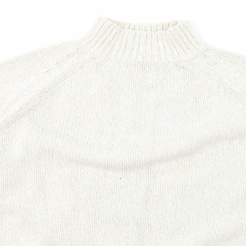 Marks and Spencer Womens Ivory High Neck  Silk Pullover Jumper Size 18