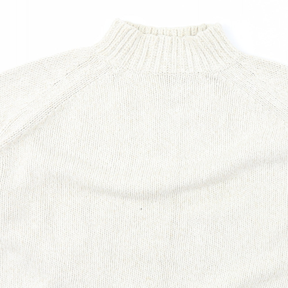 Marks and Spencer Womens Ivory High Neck  Silk Pullover Jumper Size 18
