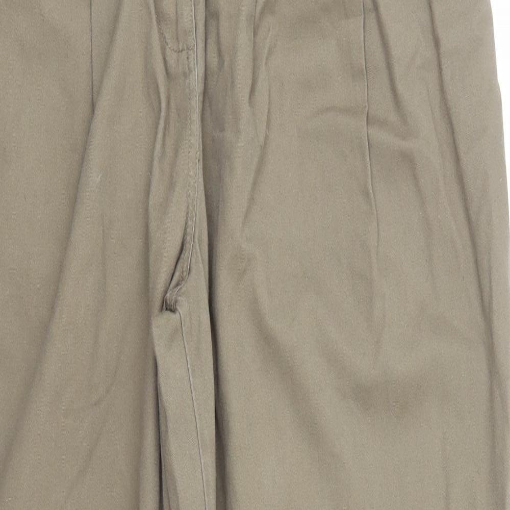 ASOS Womens Green  Cotton Capri Trousers Size 10 L29 in Regular Zip