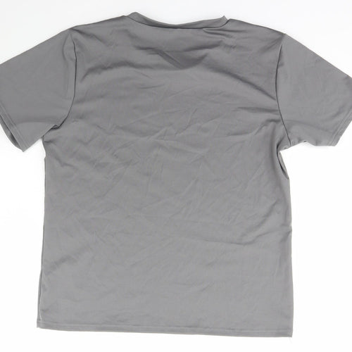 Preworn Womens Grey  Polyamide Basic T-Shirt Size XL Scoop Neck Pullover